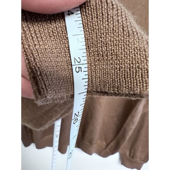 Mens Merino Wool Blend Sweater XXL Mocha Brown Polo Preppy Classic Minimalist - Picture 10 of 12